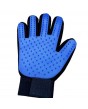 Silikónová drážkovaná rukavice na odstránenie chlpov a nečistôt - modrá ľavá